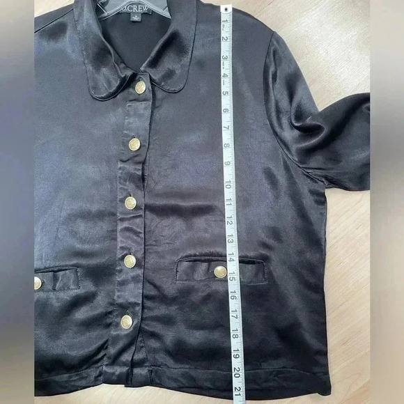 J Crew Lady Shirt-Jacket in Luster Crepe Black size Medium - Picture 4 of 9